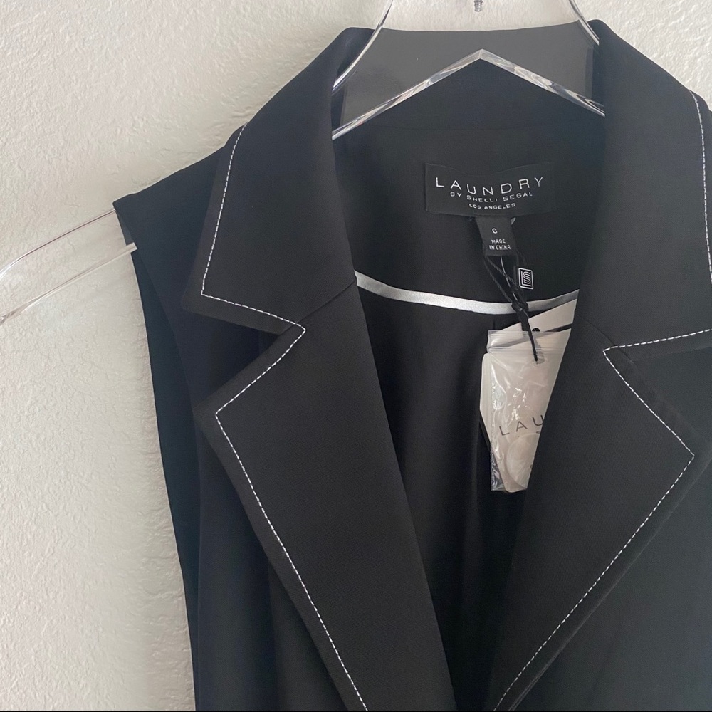 LAUNDRY black and white belted vest NWT
